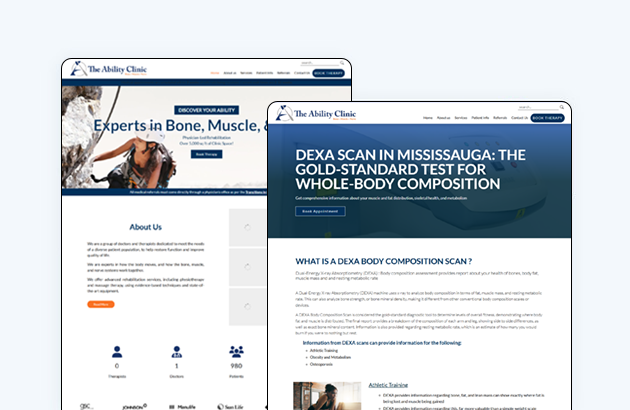 Ability Cilnic Mississauga Web Design